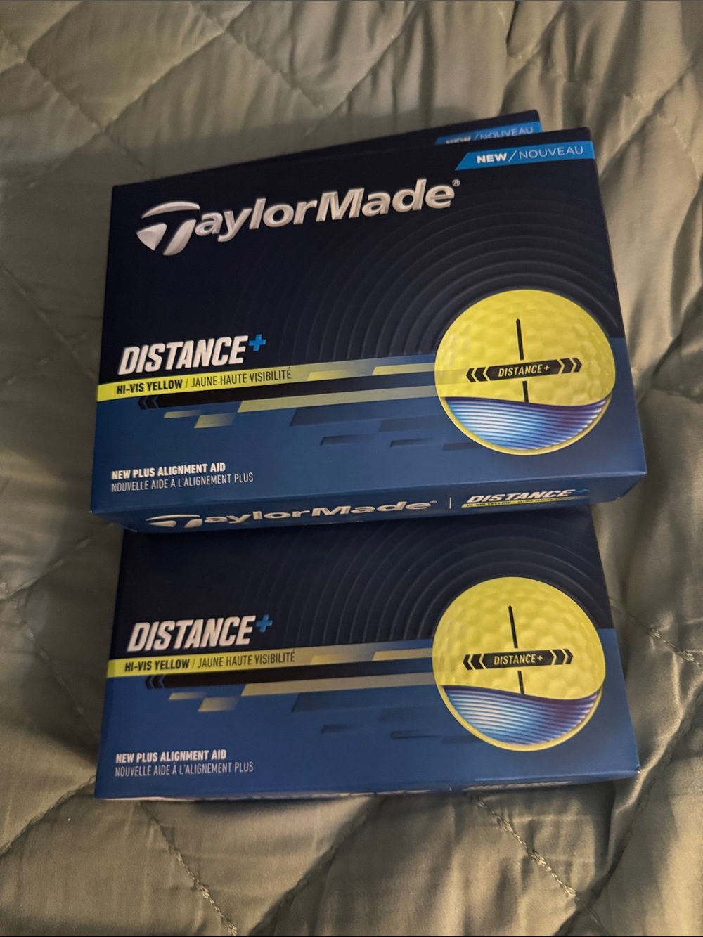 TaylorMade Hi-Vis Yellow Distance+ Golf Balls (3 boxes 36